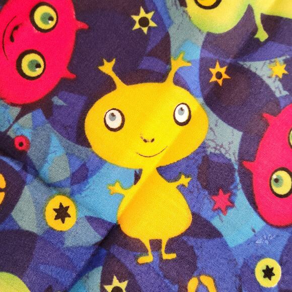 Cotton Fabric Colorful Aliens Stars Blue Space Print 18" x  44" Hancock Fabrics - Picture 12 of 14